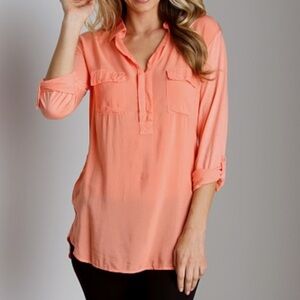 Splendid NWT Shirting Long Sleeve Top Apricot - Large